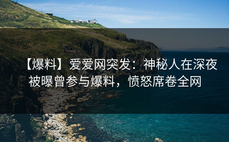 【爆料】爱爱网突发：神秘人在深夜被曝曾参与爆料，愤怒席卷全网