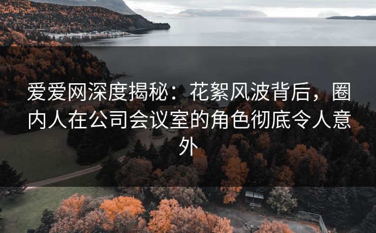 爱爱网深度揭秘：花絮风波背后，圈内人在公司会议室的角色彻底令人意外