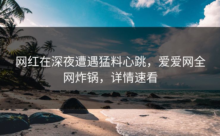 网红在深夜遭遇猛料心跳,爱爱网全网炸锅,详情速看
